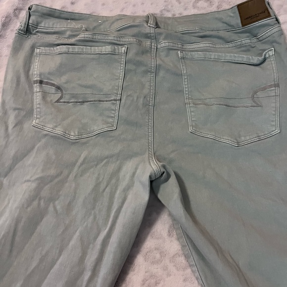 Women mint green capris jeans size 18 American eagle ankle length - Picture 4 of 4